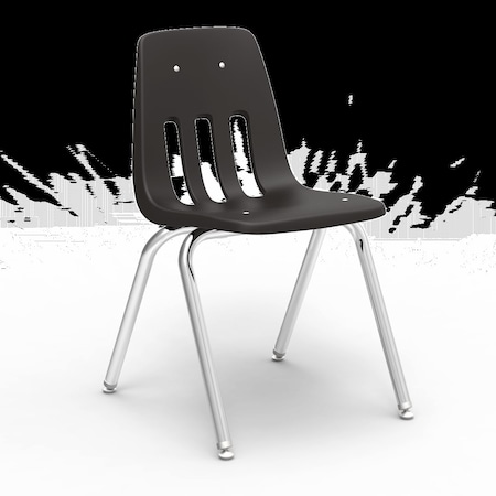 9000 Series 18 Classroom Chair, 5th Grade - Adult With Nylon Glides - Black Seat